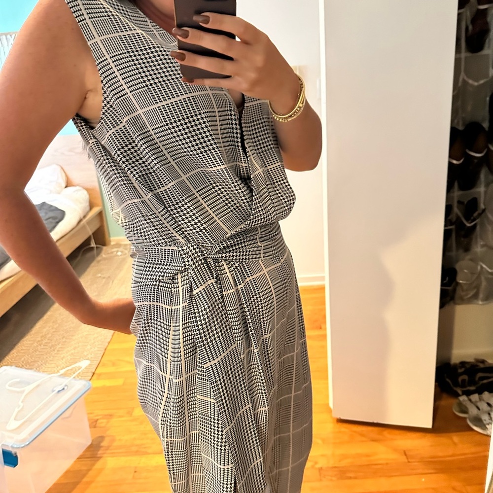 L’AGENCE EUC Julia Plaid Checkered Silk Jumpsuit - Picture 6 of 7